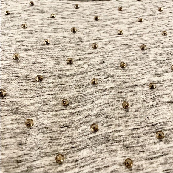 J. Crew Sequin Grey Top Tee Shirt - Picture 7 of 8